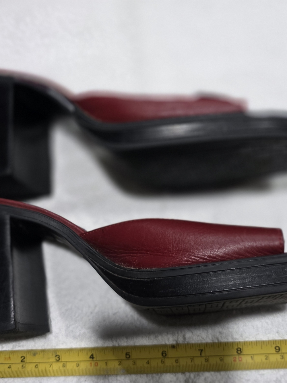 1990s Y2K Tommy Hilfiger Open Toe Sandal Slides Burgandy Red 8.5 - Picture 4 of 6